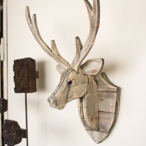*SOLD*Recycled Wood Reindeer Wall Decor